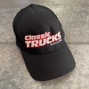 NWT Classic Trucks Magazine Fitted Hat Cap Black L XL Stretch Black Vintage Y2K